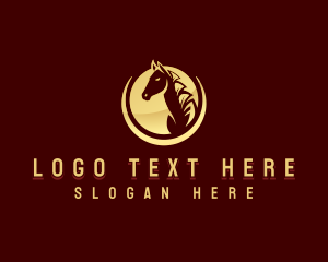 Gold - Elegant Horse Stallion logo design
