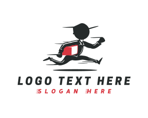 Parcel - Fast Moving Company Man logo design