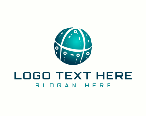 Futuristic - Tech Globe Letter A logo design