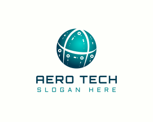 Tech Globe Letter A logo design