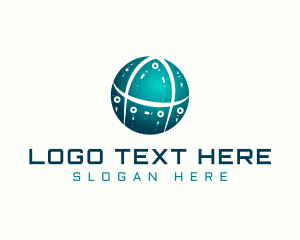 World - Tech Globe Letter A logo design