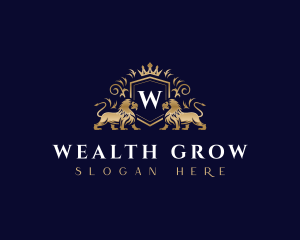 Luxury Royal Lion Crest logo design