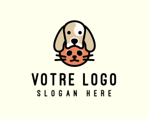 Dog Cat Pet Care Logo