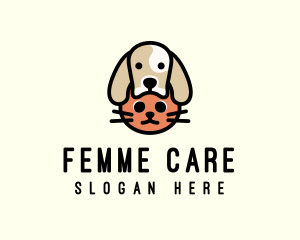 Dog Cat Pet Care logo design