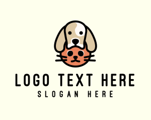 Dog Cat Pet Care Logo