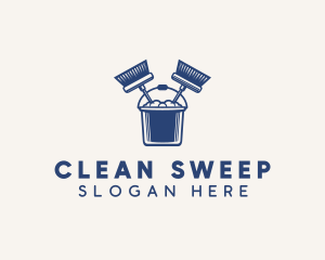 Mop - Janitorial Cleaning Mop logo design