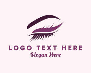 Threading - Woman Beauty Eyelash logo design