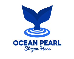 Mermaid - Blue Whale Tail logo design