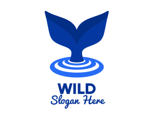 Ocean - Blue Whale Tail logo design