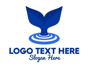 Dolphin - Blue Whale Tail logo design