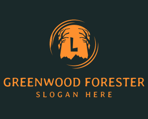 Spooky Forest Trees logo design