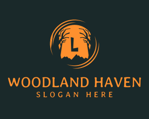 Spooky Forest Trees logo design