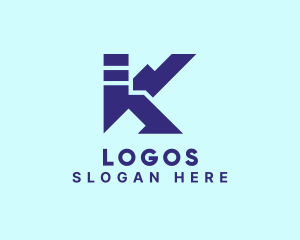 Generic Digital Letter K Logo