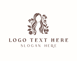Hairstyle - Floral Woman Hair Salon logo design