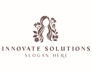 Floral Woman Hair Salon logo design