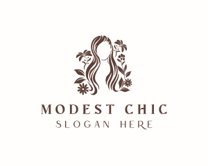 Floral Woman Hair Salon logo design