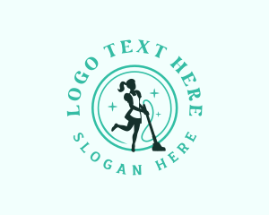 Sanitary - Maid Vacuum Cleaning logo design