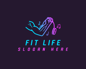 Music Fitness Gym logo design