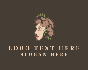 Teenager - Lady Face Leaf logo design