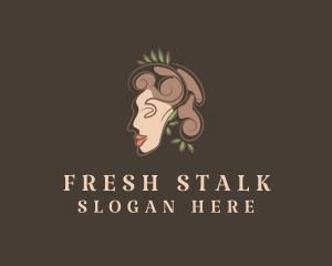 Stalk - Lady Face Leaf logo design