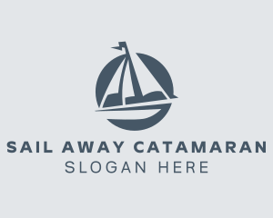 Catamaran - Maritime Sailing Sailboat logo design