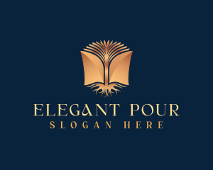 Elegant Tree Book logo design