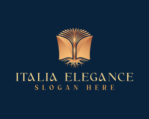 Elegant Tree Book logo design