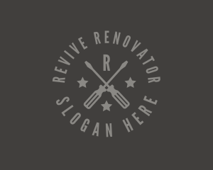 Renovator - Screwdriver Builder Tool logo design