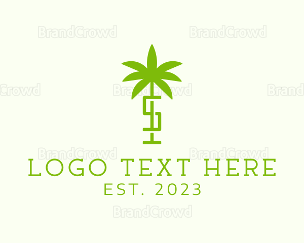 Palm Tree Letter S Logo