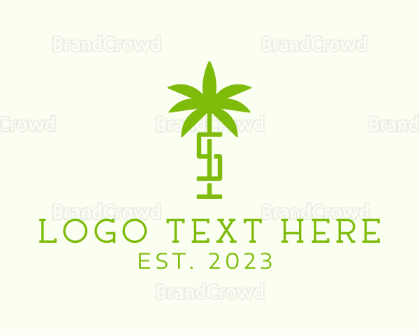 Palm Tree Letter S Logo