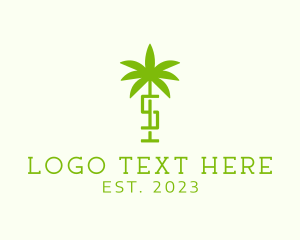 Typography - Palm Tree Letter S logo design