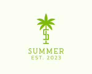 Palm Tree Letter S  logo design