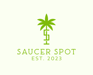 Palm Tree Letter S  logo design