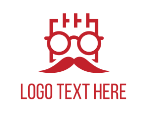 Chatbot - Square Man Moustache logo design