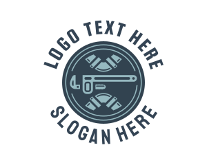 Retro - Pipe Wrench Tools logo design