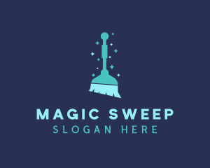 Housekeeper Clean Broom logo design