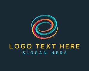 App - Vortex Gradient Swirl Letter E logo design