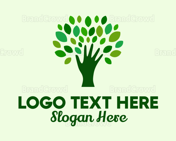 Natural Hand Tree Logo