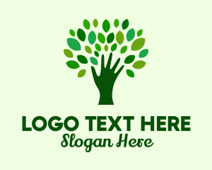 Natural Hand Tree Logo