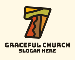 Puzzle - Colorful Number 7 logo design