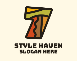 Cartoon - Colorful Number 7 logo design