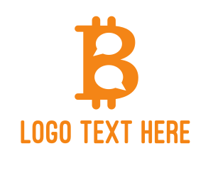 Speech Bubble - Bitcoin Chat Messaging logo design