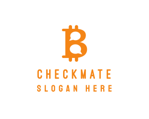 Bitcoin Chat Messaging logo design