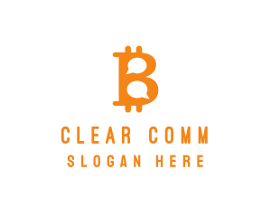 Bitcoin Chat Messaging logo design