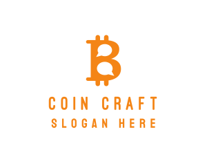 Bitcoin Chat Messaging logo design