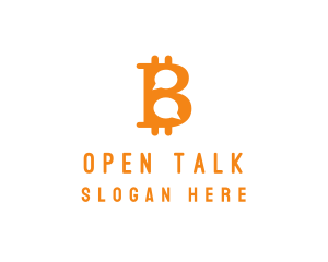 Bitcoin Chat Messaging logo design