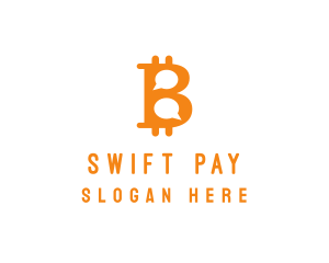 Bitcoin Chat Messaging logo design