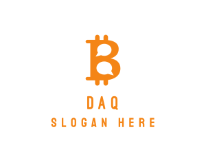 Bitcoin Chat Messaging logo design