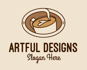 Latte Coffee Art  logo design