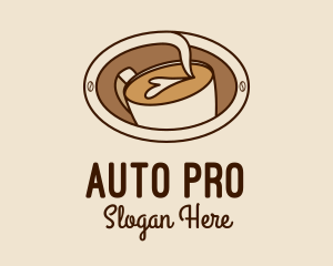 Coffee Machine - Latte Coffee Art logo design